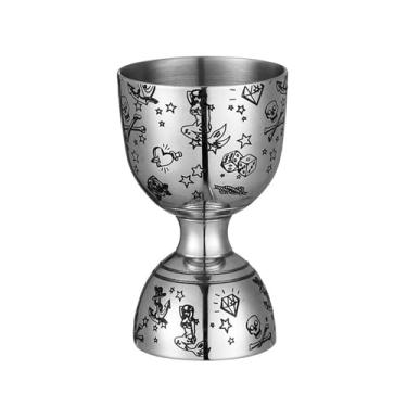 Imagem de Bar Bell Jigger Jigger Cocktail Jigger Aço Inoxidável Comercial 56.7 g / 28.3 g Meauring Jigger Bar Ferramentas Bar Acessórios (Tipo j)
