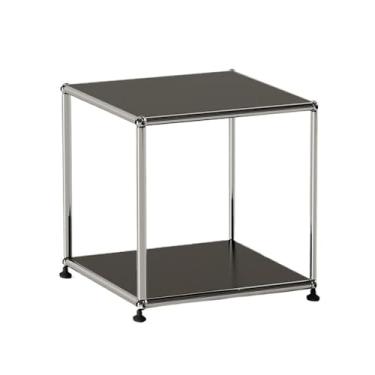 Imagem de Mesa lateral de sofá modular simples com emenda arbitrária moderna minimalista armário de sala de estar móveis domésticos (preto, pequeno)