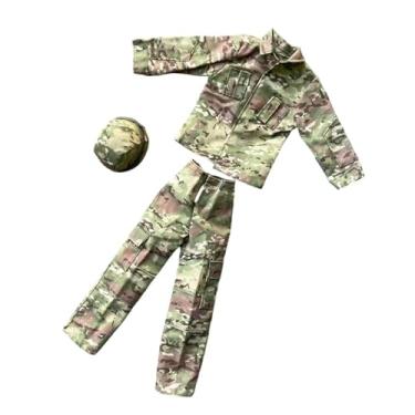 Imagem de MERIGLARE Roupa para boneco de ação em escala 1/6, acessórios de fantasia, uniforme, conjunto mini fashion, jaqueta e calça para boneco masculino de 30 cm.