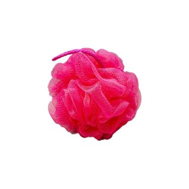 Imagem de Esponja Loofah 50 g Esponjas de banho multicoloridas bolas de malha para esfregão corporal lavagem traseira esfregão banheiro masculino feminino (rosa vermelha)