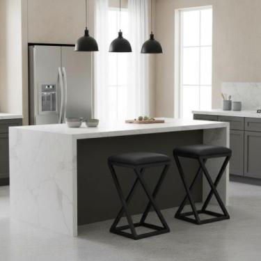 Imagem de Kit 2 Banqueta Baixa Cozinha 50 cm Balcão Bar Gourmet material sintéti