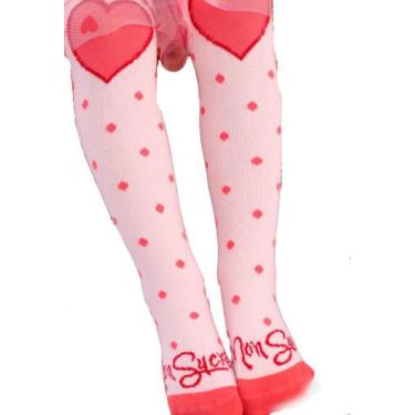 Imagem de Meia Longa Infantil Coração Rosa Mon Sucrê - Mon Sucré, P, Rosa
