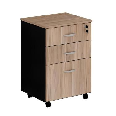 Imagem de Gaveteiro para Escritório 3 Gavetas com Chave e Rodízios New City Office Calvi/Preto -...