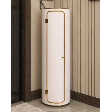 Imagem de Sapateira giratória redonda de metal armário de sapatos vertical com porta, sapateira giratória de 360 ° armário multiuso, cachecol de canto armário de jogos para corrido (cor: A, tamanho: ?40 cm 105