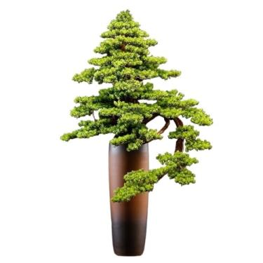 Imagem de Bonsai artificial, árvore de bonsai artificial, enfeites de chão de luxo, decoração de entrada de sala de estar, plantas falsas, plantas em vasos, árvore de bonsai artificial