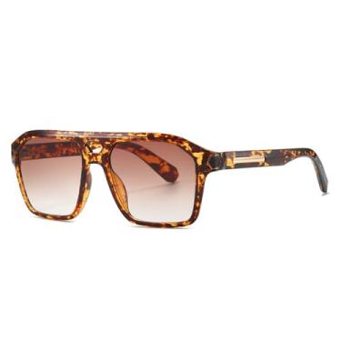 Imagem de Óculos de Sol Leopardo Feminino com Armação Dupla e Rebites, Proteção UV400, Ideal para Esportes ao Ar Livre, Corrida e Ciclismo, C2