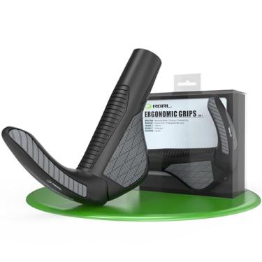 Imagem de RBRL Pegas de guidão de bicicleta, design ergonômico de suporte alargado, pegadores de bicicleta de borracha antiderrapantes, punhos de guidão profissionais para mountain bike, BMX, scooters