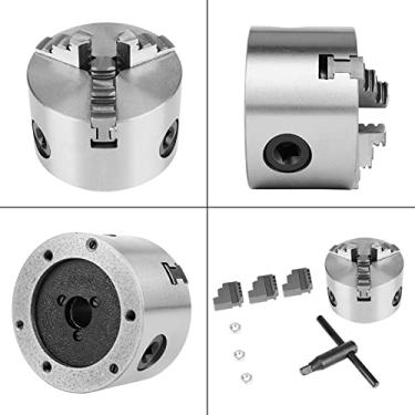 Imagem de FTVOGUE Mandril de Torno Autocentrante de 3 Mandíbulas K11 80, Mandril de Ferro Fundido de para Máquina de Torneamento, Durável, Com Mandíbula Extra, para Funções Estendidas