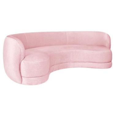 Imagem de Sofá Curvo 2 Lugares Sala De Estar Recepção Noruega 150cm Suede - Amar