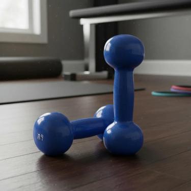 Imagem de Halter Emborrachado 4Kg Cor Azul