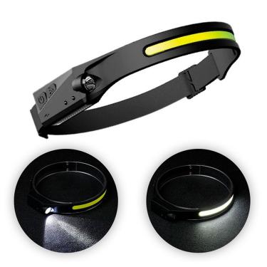 Imagem de Lanterna De Cabeça Farol Recarregável USB Resistente Agua - Faixa COB/XPE LED