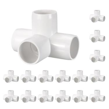 Imagem de Kozelo Pacote com 16 encaixes de tubulação de cotovelo de PVC SCH40 de 3,8 cm, encaixe em T de canto de cotovelo de PVC de 4 vias, conectores de tubo de grau de móveis para projeto DIY, proteção de