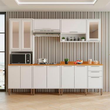 Imagem de Cozinha Compacta Cooktop 12 Portas 2 Gavetas Paris Sallêto Branco