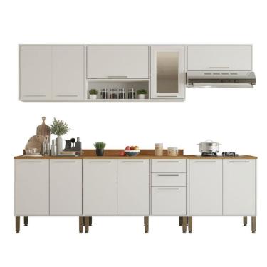 Imagem de Cozinha Compacta Cooktop 12 Portas 2 Gavetas Paris Sallêto Branco