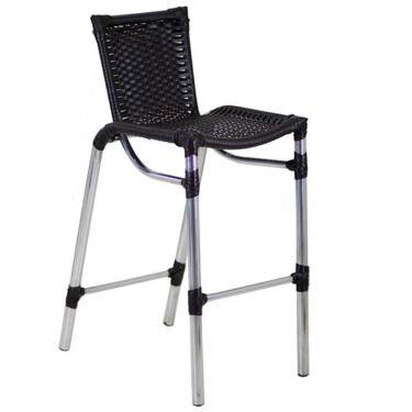 Imagem de Banqueta Alumínio Fortaleza Alta Para Balcão, Cozinha E área Preto