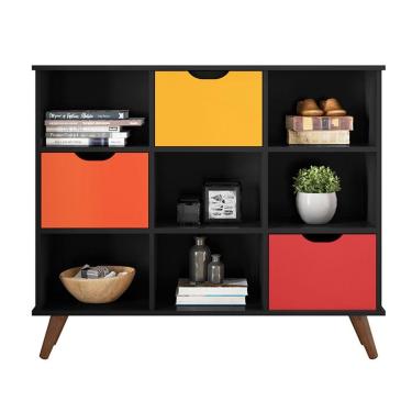 Imagem de Nicho Organizador C/ 3 Gavetas Q01 Preto/Colorido