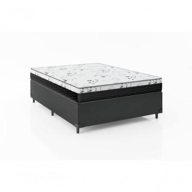 Imagem de Cama Box Casal 138 Preto Com Colchão D33 One Face Bello Box 58x138x188