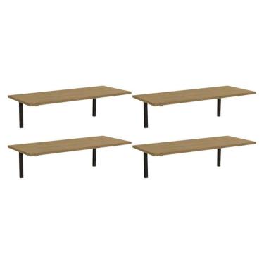 Imagem de Modulado De Quarto Kit 4 Prateleiras Industrial Li009 21x72x29 Freijo-preto - Kappesberg