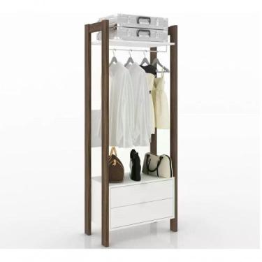 Imagem de Guarda Roupa Modulado Closet Az1011 Branco Nogal Branco Noga - TECNO M