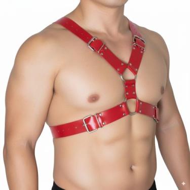 Imagem de Harness em Y BY022 Couro Legítimo - Blood Art, Vermelho, M
