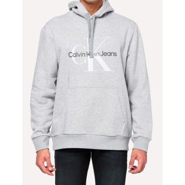 Imagem de Moletom Calvin Klein Jeans Masculino Hoodie Issue Monograma Cinza Mescla-Masculino