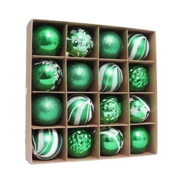 Imagem de Decorações De Bolas De Natal Rosa, Brancas E Vermelhas, 16 Peças De 6c