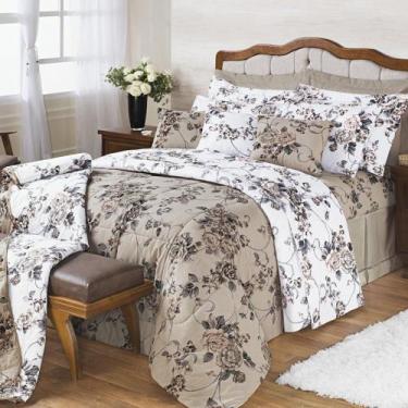 Imagem de Kit Edredom Desire Casal King Size 5 Peças Percal 200 Fios 100% Algodã