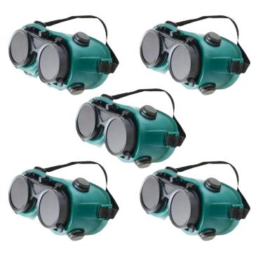 Imagem de Oculos De Solda Kit 5 Uni Protecao EPI Mascara Articulavel Equipamento Profissional Para Soldador Dupla Lente Com Filtro