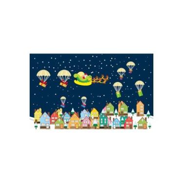 Imagem de Painel de Lona Natal Papai Noel Chuva de Presentes - Fabrika de Festa,