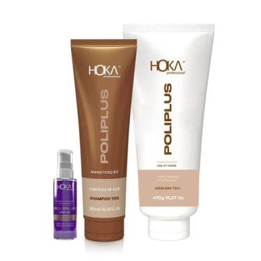 Imagem de Hoka kit poliplus teia shampoo 300ml + máscara 500g + óleo de açai