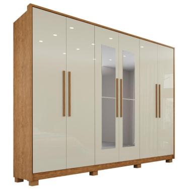 Imagem de Guarda-roupa Casal 100% Mdf 6 Portas E 6 Gavetas Premium Com Espelho