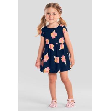 Imagem de Vestido infantil menina de sorvetinho Brandili -Azul, 10, Azul