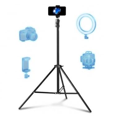 Imagem de Suporte Tripé Para Celular Câmera Ring Light Nível a Laser Multifuncional Telescópico Extensível de 68cm até 210cm Portátil Ultra Resistente e Reforçado BAnpinSH