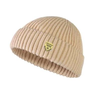 Imagem de Gorro De Lã Tricotado Masculino, Cor Sólida, Estilo De Rua Para Casais