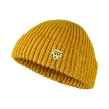 Imagem de Gorro De Lã Tricotado Masculino, Cor Sólida, Estilo De Rua Para Casais