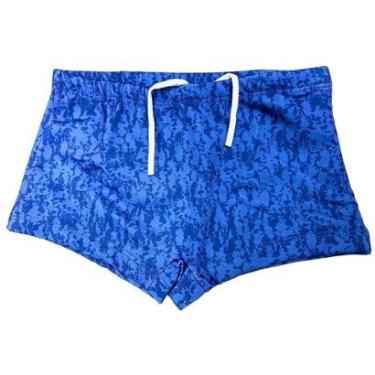 Imagem de Sunga Boxer Infantil Azul Natação Praia Piscina Proteção UV Traje Banho Nadar-Masculino