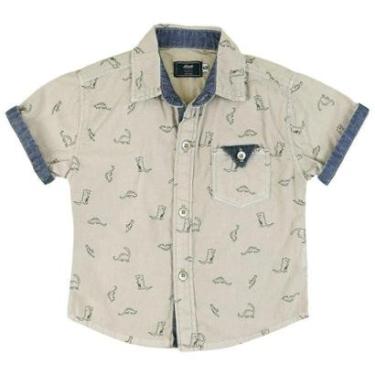 Imagem de Camisa Infantil Look Jeans Dinossauro Caqui - 01 - CAQUI-Masculino