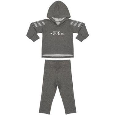 Imagem de Conjunto Infantil Look Jeans Moletom Mescla - G - MESCLA-Feminino