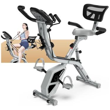 Imagem de Bicicleta de exercício dobrável. Máquina de bicicleta estacionária de fitness dobrável....