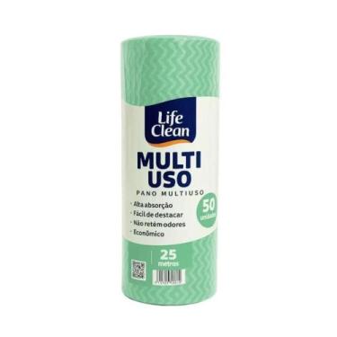 Imagem de Pano bobina multiuso 28x25m life clean verde