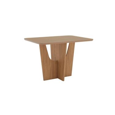 Imagem de Mesa Vértice 120cm Canto Arredondado com Vidro Marrom