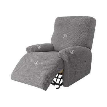 Imagem de Capa De Cadeira Reclinável Jacquard Antiderrapante Para 1 Pessoa, Capa