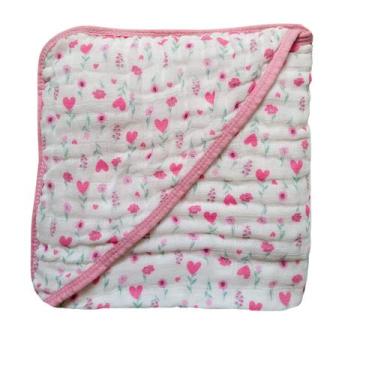 Imagem de Toalha Banho Bebê Fralda Macia Soft Capuz Menino Menina Neutro Infanti