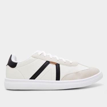 Imagem de Tênis Anacapri Pontilhado Lateral Feminino, Branco, Preto, 37