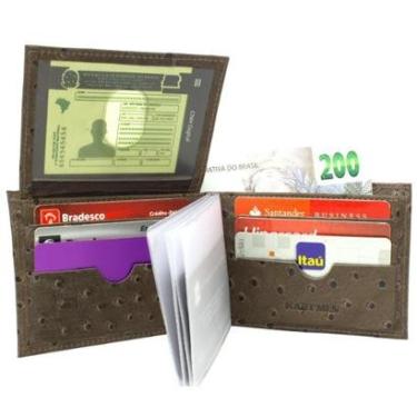 Imagem de Carteira Couro Legítimo Com Visor para Cnh Cartões e Cédulas-Masculino