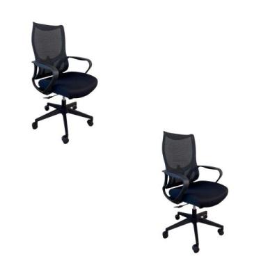 Imagem de Kit 2 Cadeiras De Escritório Presidente Oficial Verona Sem Apoio - Ofi
