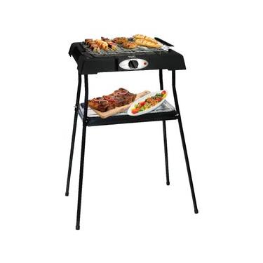Imagem de Churrasqueira Elétrica Mallory Montana II Preto, 2 em 1 Mesa e Suporte com 82cm de altura
