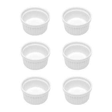 Imagem de Cj 6 Ramequins de Porcelana Branca Classic 85ml 7x4cm Lyor