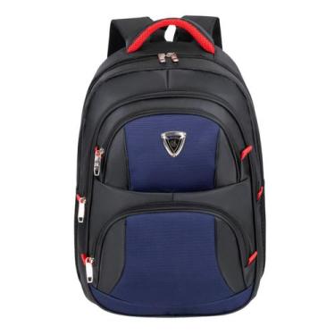 Imagem de Mochila Unissex Reforçada Escolar Compartimento p/ Notebook - GN, Azul