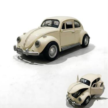 Imagem de Miniatura Fusca Escala 1:18 Metal Som Luz Abre Portas Grande Cor:Branc